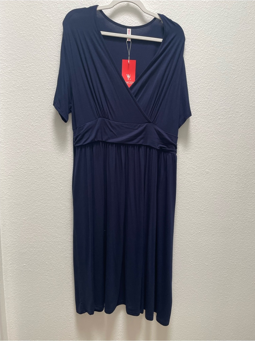 Navy Wrap-Front Women’s Dress